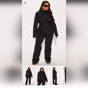 Black Full-Body Ski Jumpsuit